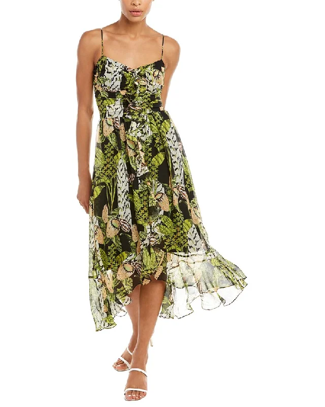 Temperley London Harmony Print Strappy Silk Midi Dress Comfortable Casual Midi Dress