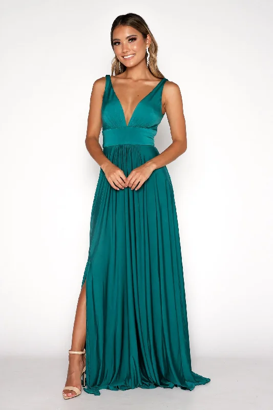 CATALINA A-Line Maxi Dress - Emerald Trendy A-Line Maxi Dress