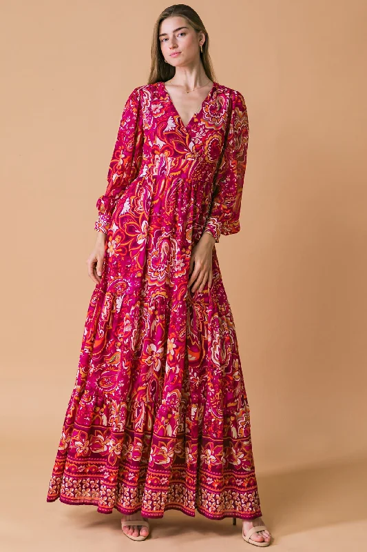 I'D CHOOSE YOU WOVEN MAXI DRESS Elegant Floral Maxi Dress