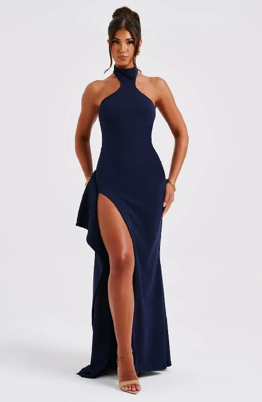 Isadora Maxi Dress - Navy Comfortable T-Shirt Maxi Dress