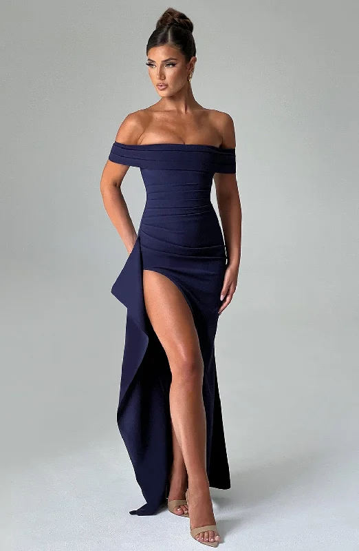 Joyce Maxi Dress - Navy Cozy Spaghetti Strap Maxi Dress