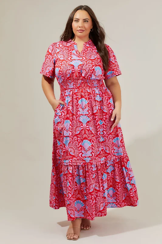 Radiant Floral Belraj Poplin Maxi Dress Curve Classic Strapless Maxi Dress