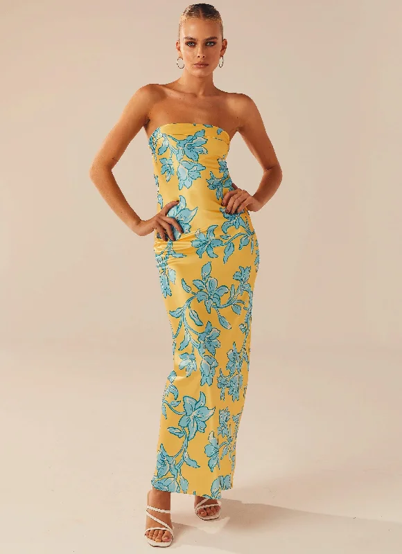 Summer Lover Maxi Dress - Golden Bloom Cozy Ribbed Maxi Dress