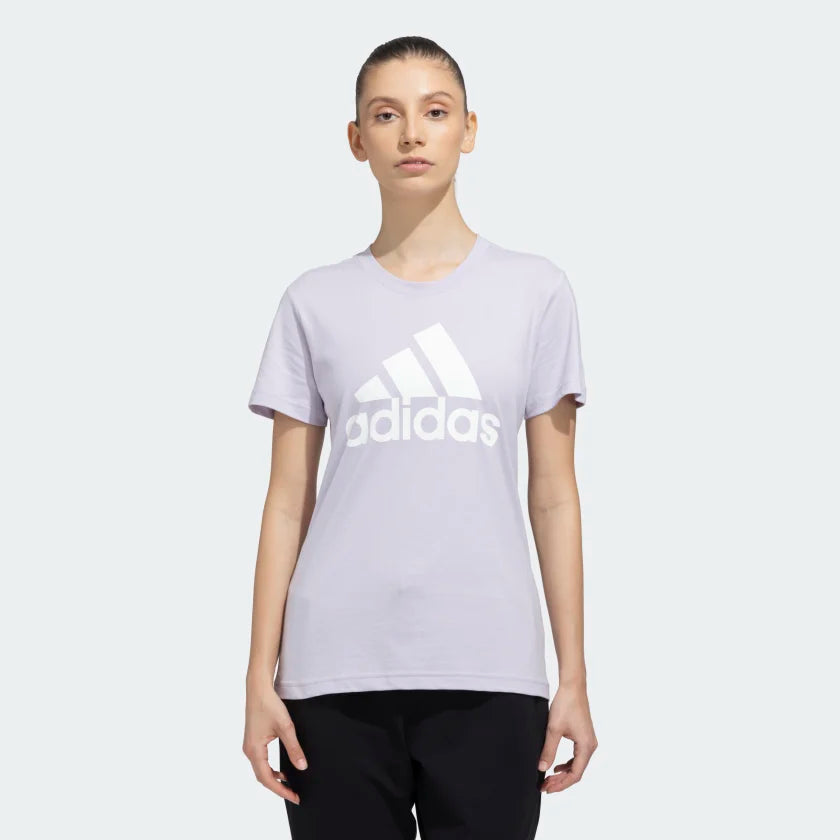 Adidas Women W BL T Training T-Shirt Mesh Canvas Denim