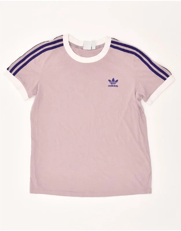 ADIDAS Womens T-Shirt Top UK 12 Medium Purple Cotton Mesh Fabric Canvas Fabric Denim Fabric