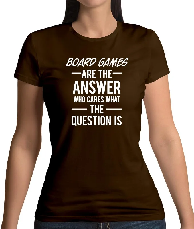 Board Games Is The Answer Womens T-Shirt Cashmere Blend Cotton Blend Poly Blend