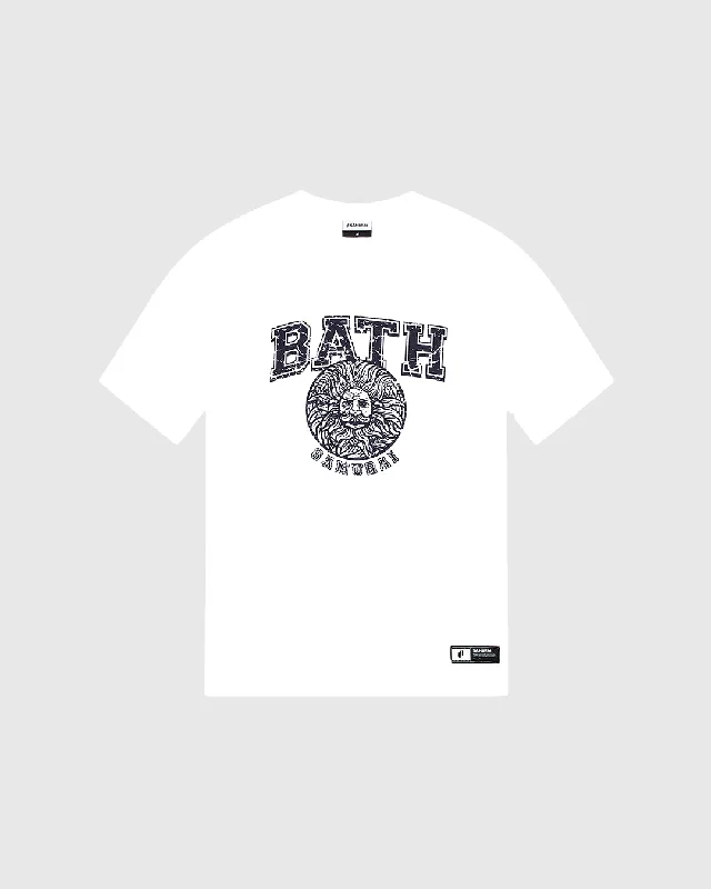 OC: 00-06 - Women's Bath T-Shirt - White Collared Crew Neck Turtle Neck