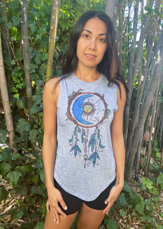 Dream Catcher Linen Boyfriend Tee Spandex Blend Rayon Blend Denim Blend