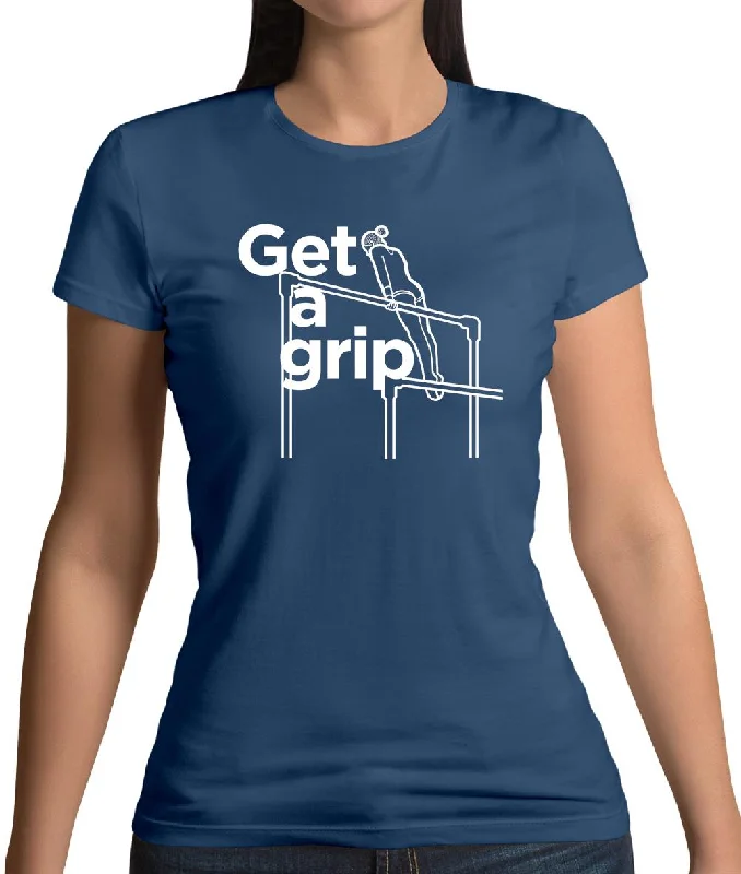 Get A Grip Womens T-Shirt Notch Collar Peter Pan Collar Cowl Neck