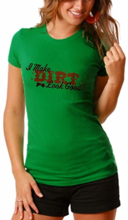 I Make Dirt Look Good Girls T-Shirt Polka Dot Checkered Tartan