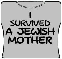 I Survived A Jewish Mother Girls T-Shirt (Grey) Collared Crew Neck Turtle Neck