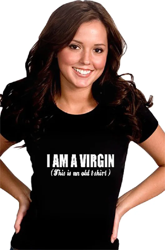 I'm A Virgin (Old Shirt) Girls T-Shirt Fleece Fabric Down Fabric Feather Fabric