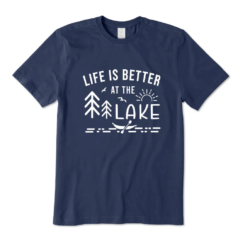 Life Is Better At The Lake T-Shirt Mesh Blend Leather Blend Suede Blend