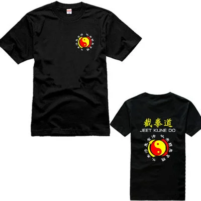 Martial Art Kung Fu JKD Jeet Kune Do T-Shirt Uniform Cotton Size S-XXXXL Black Zippered Buttoned Snapped