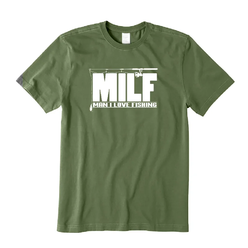 MILF Man I Love Fishing T-Shirt Wool Fabric Cashmere Fabric Tweed Fabric