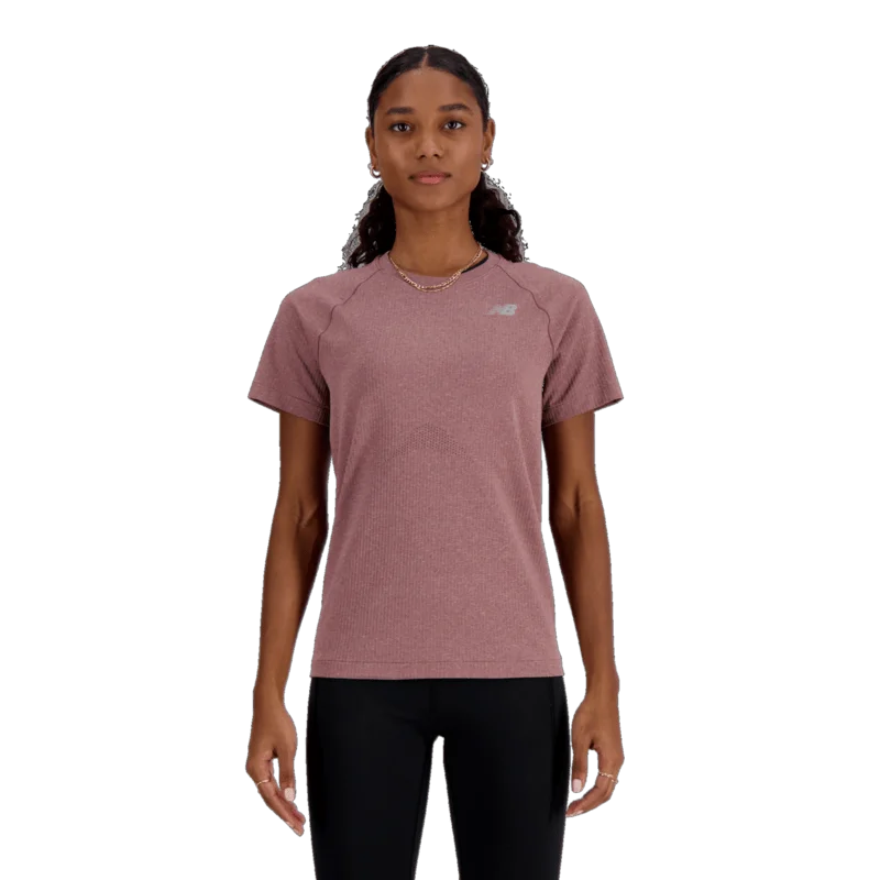 New Balance Women's Knit Slim T-Shirt Nylon Fabric Polyester Fabric Spandex Fabric