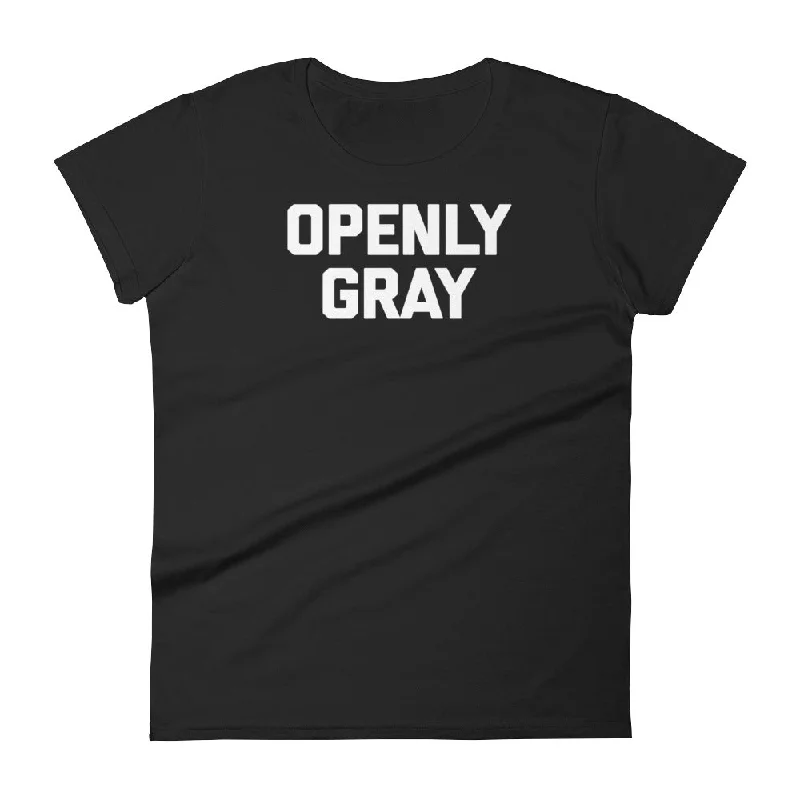 Openly Gray T-Shirt (Womens) Oversized T-Shirt Spandex breathable