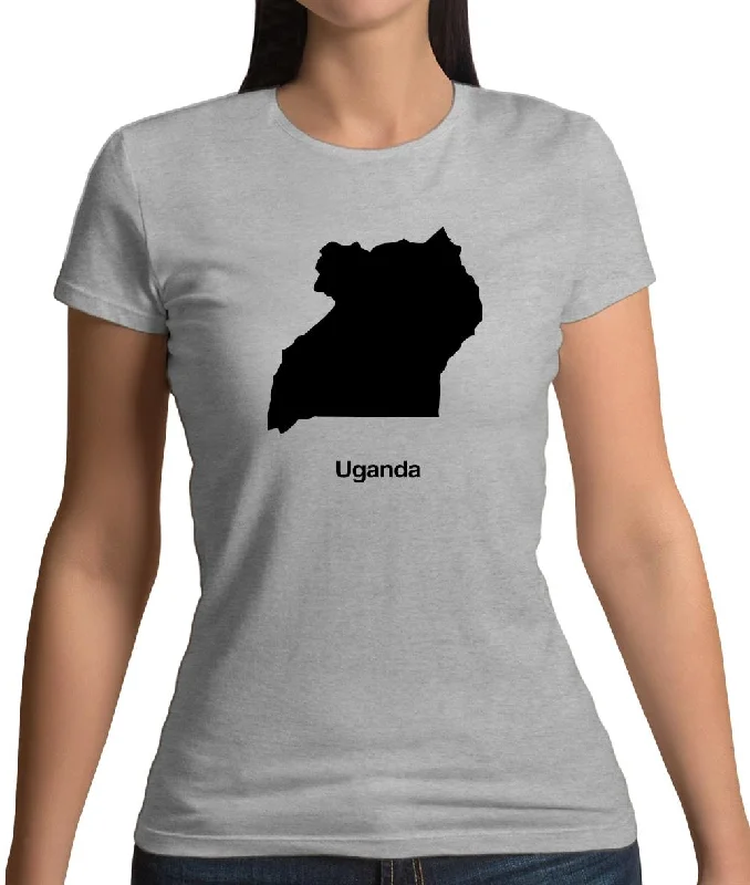 Uganda Silhouette Womens T-Shirt Real Fur Shearling Chenille