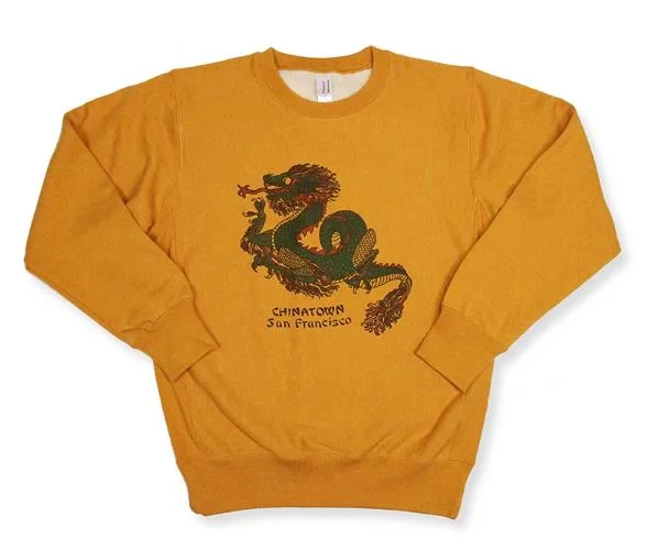 Vintage Old School Oriental Style San Francisco Chinatown CT014 Sweater T-Shirt S-2XL Yellow Basic T-Shirt Crew Neck Short Sleeve