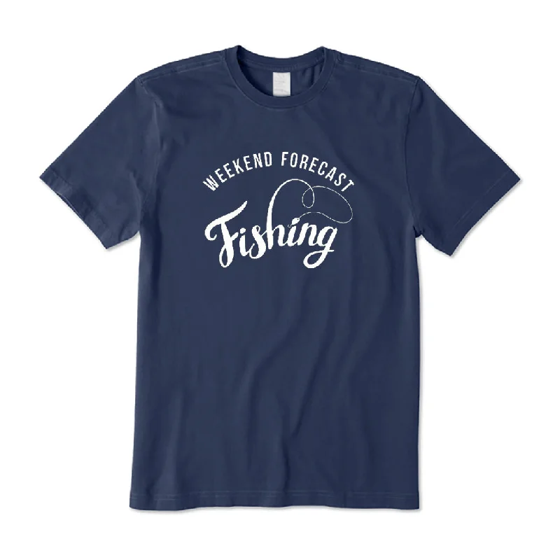 Weekend Forecast Fishing T-Shirt Graphic T-Shirt Round Neck Polyester