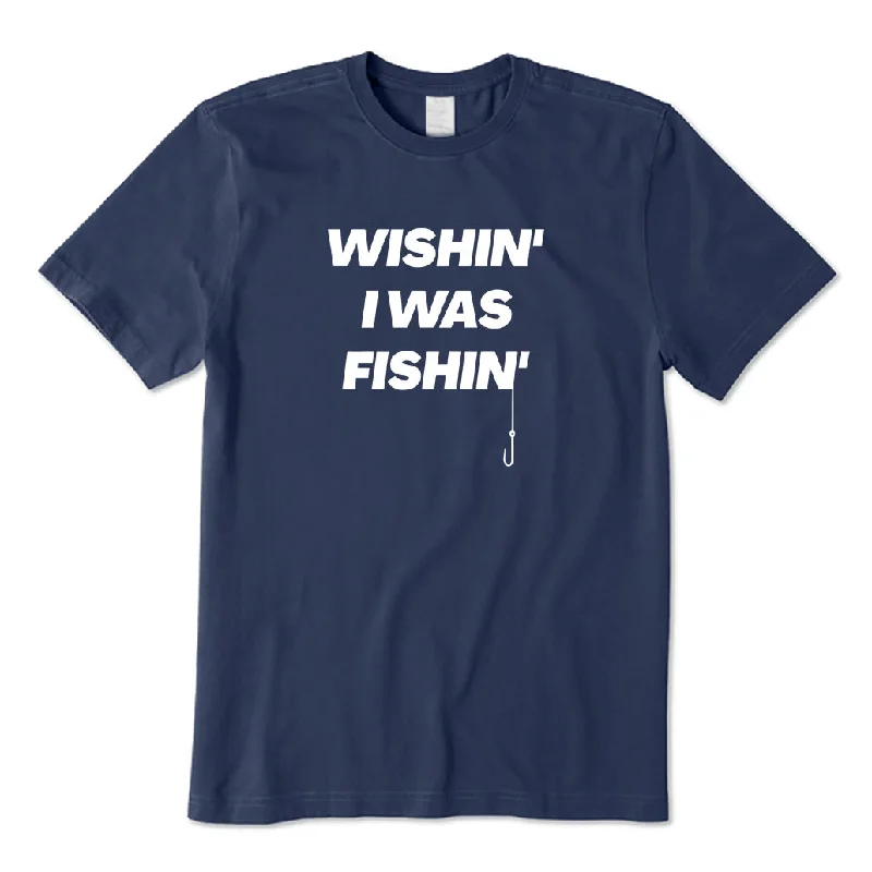 Wishing I Was Fishing T-Shirt Striped Floral Plaid