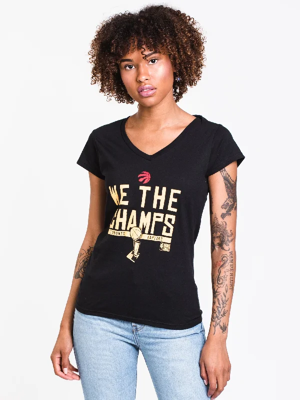 WOMENS NBA WE THE CHAMPS SHORT SLEEVE TEE-BLK - CLEARANCE Fitted T-Shirt Seamless Stretchy