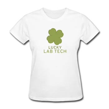 "Lucky Lab Tech" - Women's T-Shirt Ribbed Striped Patterned