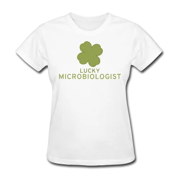 "Lucky Microbiologist" - Women's T-Shirt Print Jacquard Patchwork