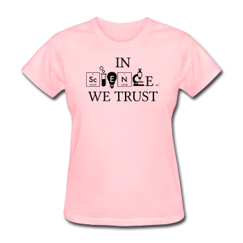 "In Science We Trust" (white) - Women's T-Shirt V-Neck T-Shirt Long Sleeve Cotton