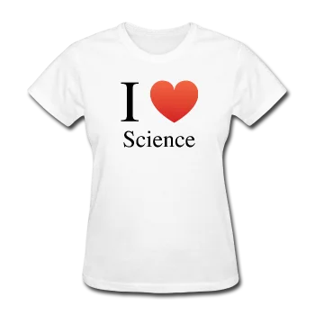 "I ♥ Science" (black) - Women's T-Shirt Zippered Front Buttoned Front Snap Front