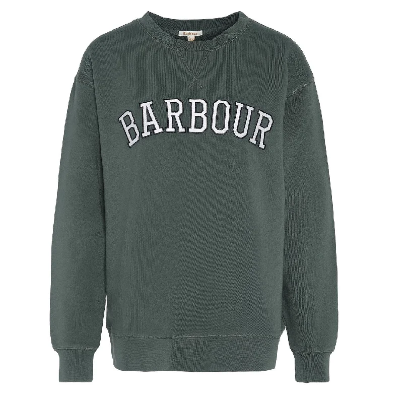 Barbour Womens Northumberland Sweatshirt Olive Hoodie with Tied Waist Feminine Flattering