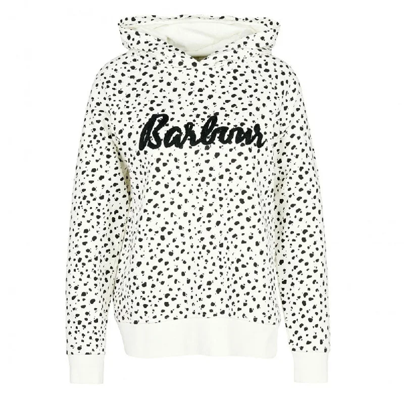 Barbour Womens Otterburn Print Hoodie Multi Hoodie with High-Low Hem Asymmetrical Trendy