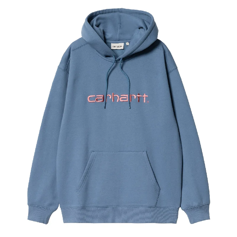 Carhartt WIP Womens Hooded Sweat Sorrent / Glassy Pink Hoodie with Logo Branding Identity