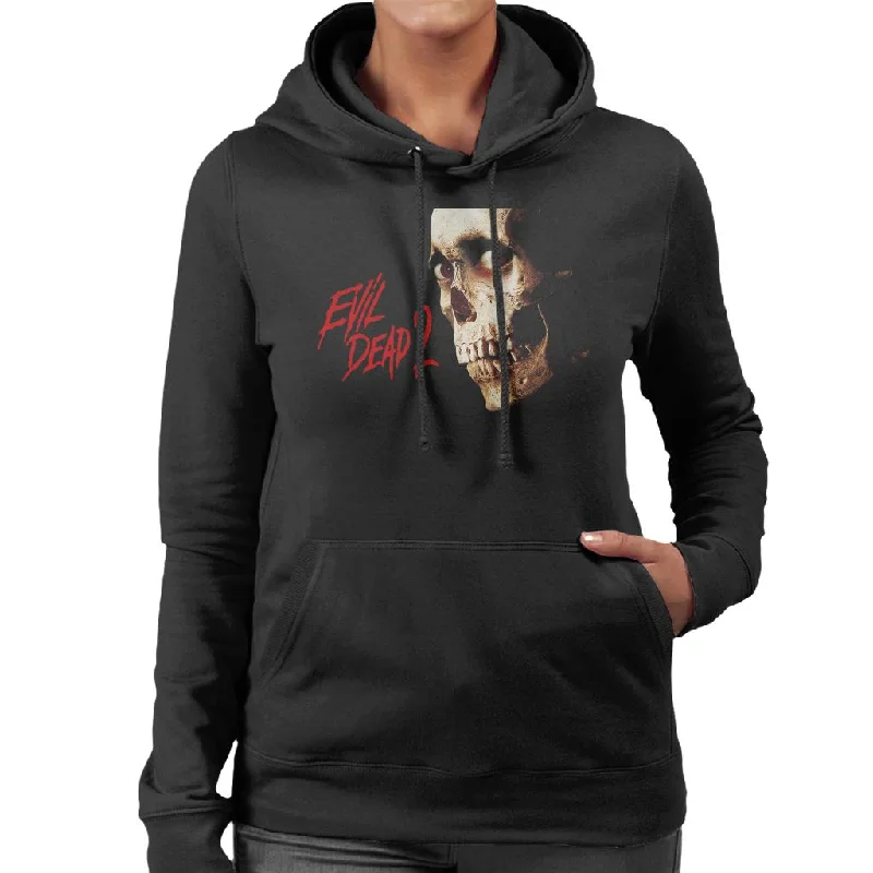 Evil Dead 2 Dead By Dawn Skull Women's Hooded Sweatshirt Hoodie Jacket Zipper Layering