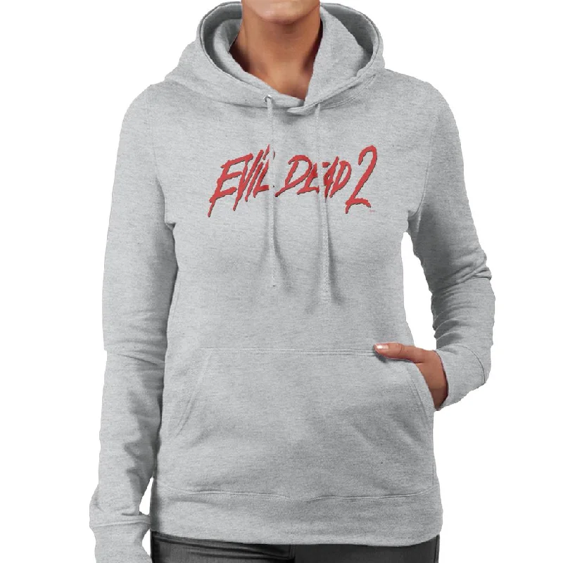 Evil Dead 2 Red Text Logo Women's Hooded Sweatshirt Cotton Hoodie Fleece Lining Warmth