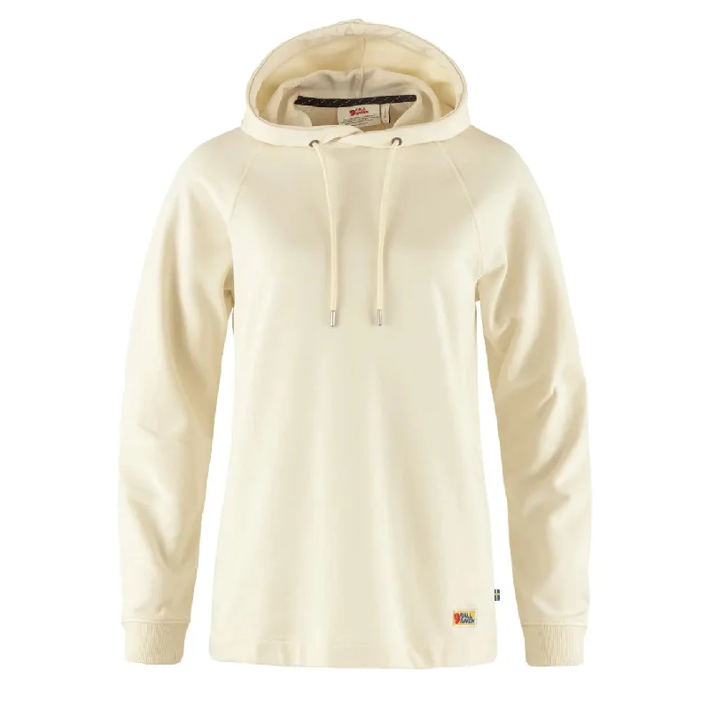 Fjallraven Womens Vardag Hoodie Chalk White Hoodie with Lace Feminine Delicate