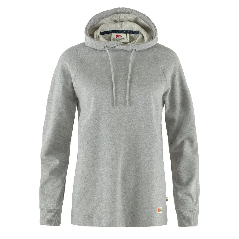 Fjallraven Womens Vardag Hoodie Grey Melange Hoodie Dress Longline Feminine