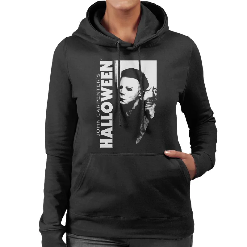 Halloween Michael Myers Hunting For Laurie Women's Hooded Sweatshirt Hoodie with Rhinestones Sparkly Elegant