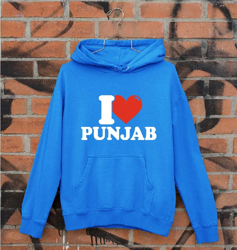 I Love Punjab Unisex Hoodie for Men/Women Hoodie with Set-In Sleeves Structured Classic