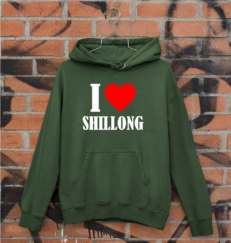 i love shillong Unisex Hoodie for Men/Women Hoodie with Exposed Zipper Edgy Industrial