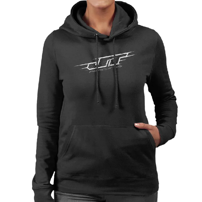 JT Racing Diamond Logo Women's Hooded Sweatshirt Hoodie with Tied Waist Feminine Flattering