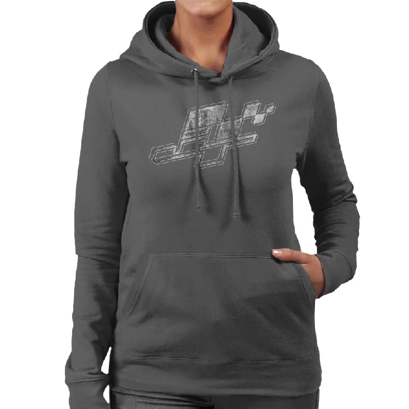 JT Racing Flag Logo Women's Hooded Sweatshirt Hoodie with Front Slit Layering Stylish