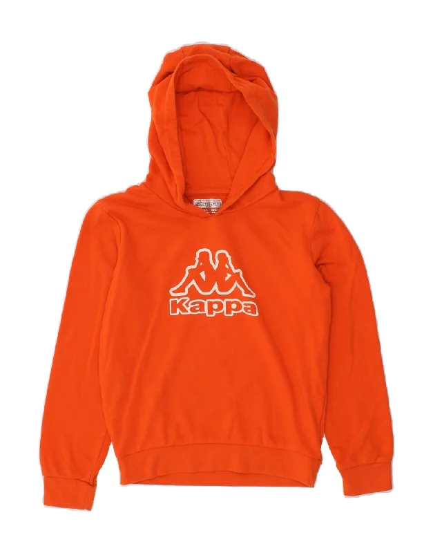 KAPPA Boys Graphic Hoodie Jumper 9-10 Years  Orange Hoodie with Relaxed Fit Easy Casual