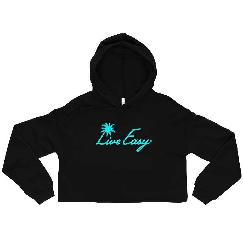 Live Easy® Crop Hoodie Hoodie with Half-Zip Sporty Casual