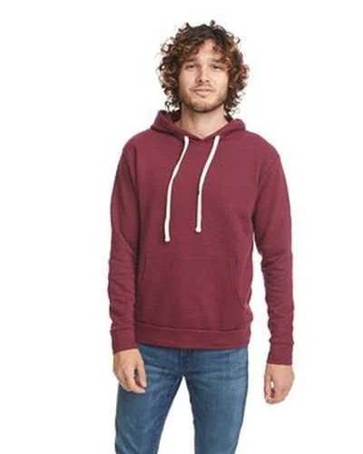 Next Level 9303 Unisex Santa Cruz Pullover Hooded Sweatshirt - Maroon Hoodie with Batwing Sleeves Loose Dramatic