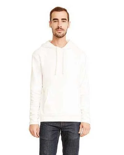 Next Level 9303 Unisex Santa Cruz Pullover Hooded Sweatshirt - White Hoodie with Button Placket Classic Preppy