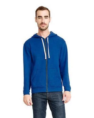 Next Level 9602 Unisex Santa Cruz Full-Zip Hooded Sweatshirt - Royal Hoodie with Hem Patch Decorative Personalized