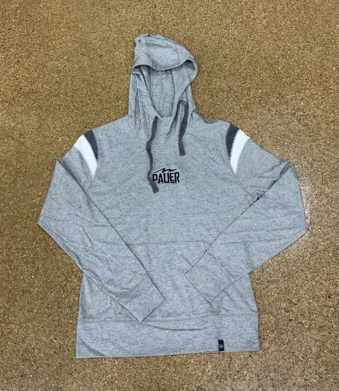 Pauer Womans Grey New Era Hoodie Hoodie with Hem Ribbing Snug Secure