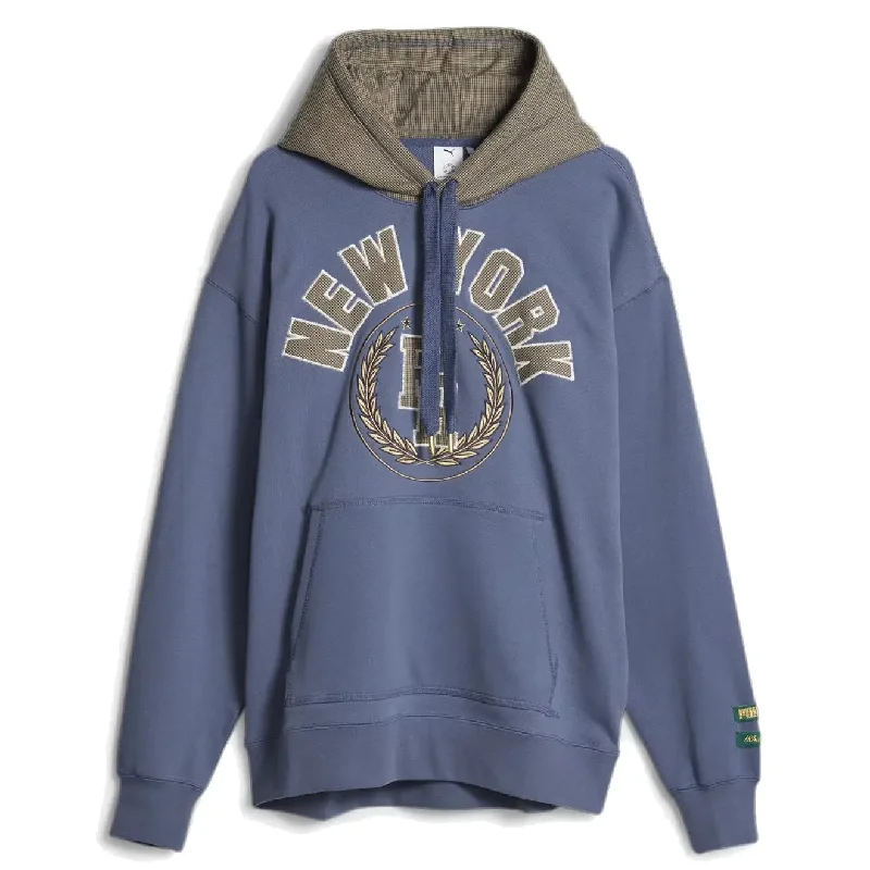 Puma X Rhuigi Hoodie Sedate Gray Hoodie with Emblem Brand Identity