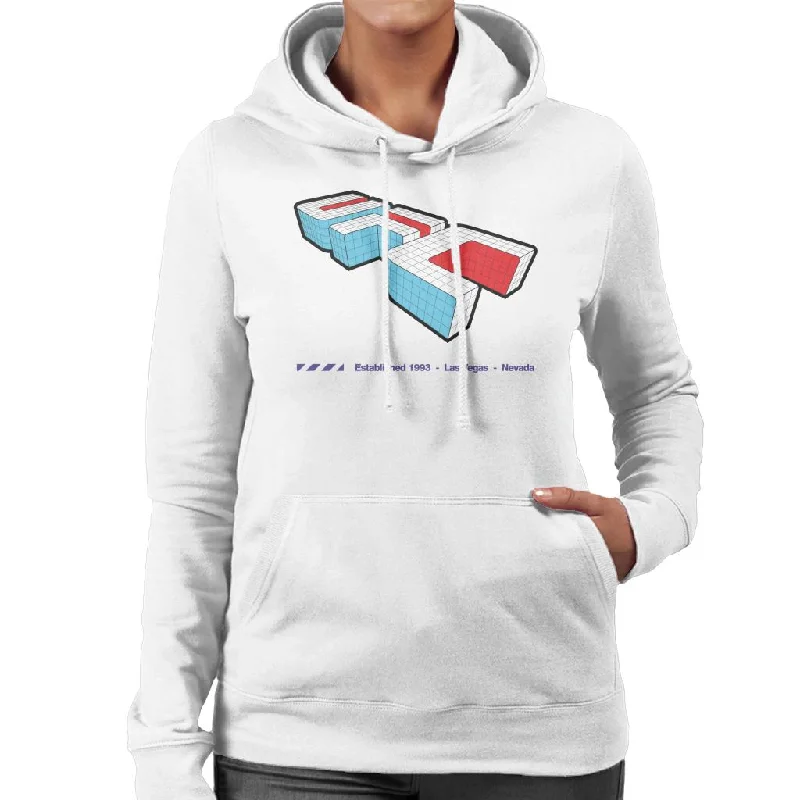 UFC Isometric 3D Logo Purple Text Women's Hooded Sweatshirt Hoodie with Ribbed Cuffs Snug Fit Comfort